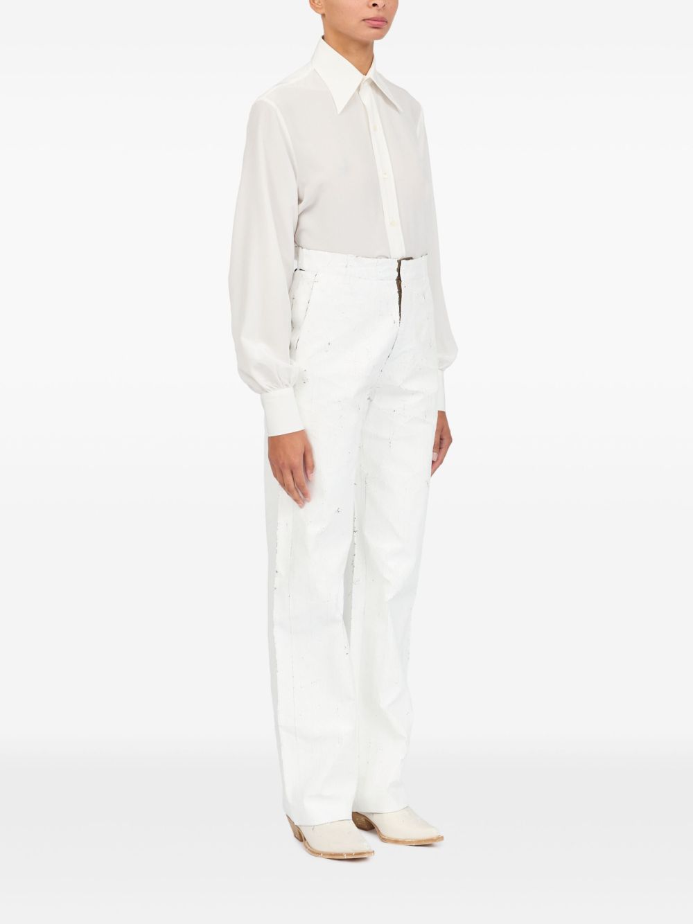 MM6 Maison Margiela Wax trousers White