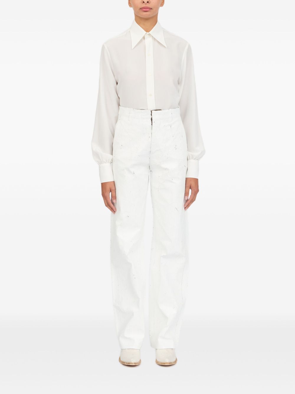 MM6 Maison Margiela Wax trousers White