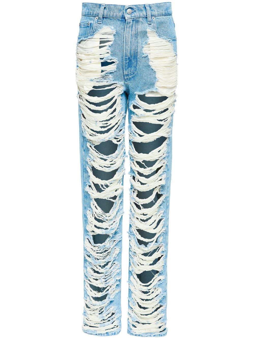 MM6 Maison Margiela Clear Blue Classic Straight-Leg Denim Jeans Clear Blue