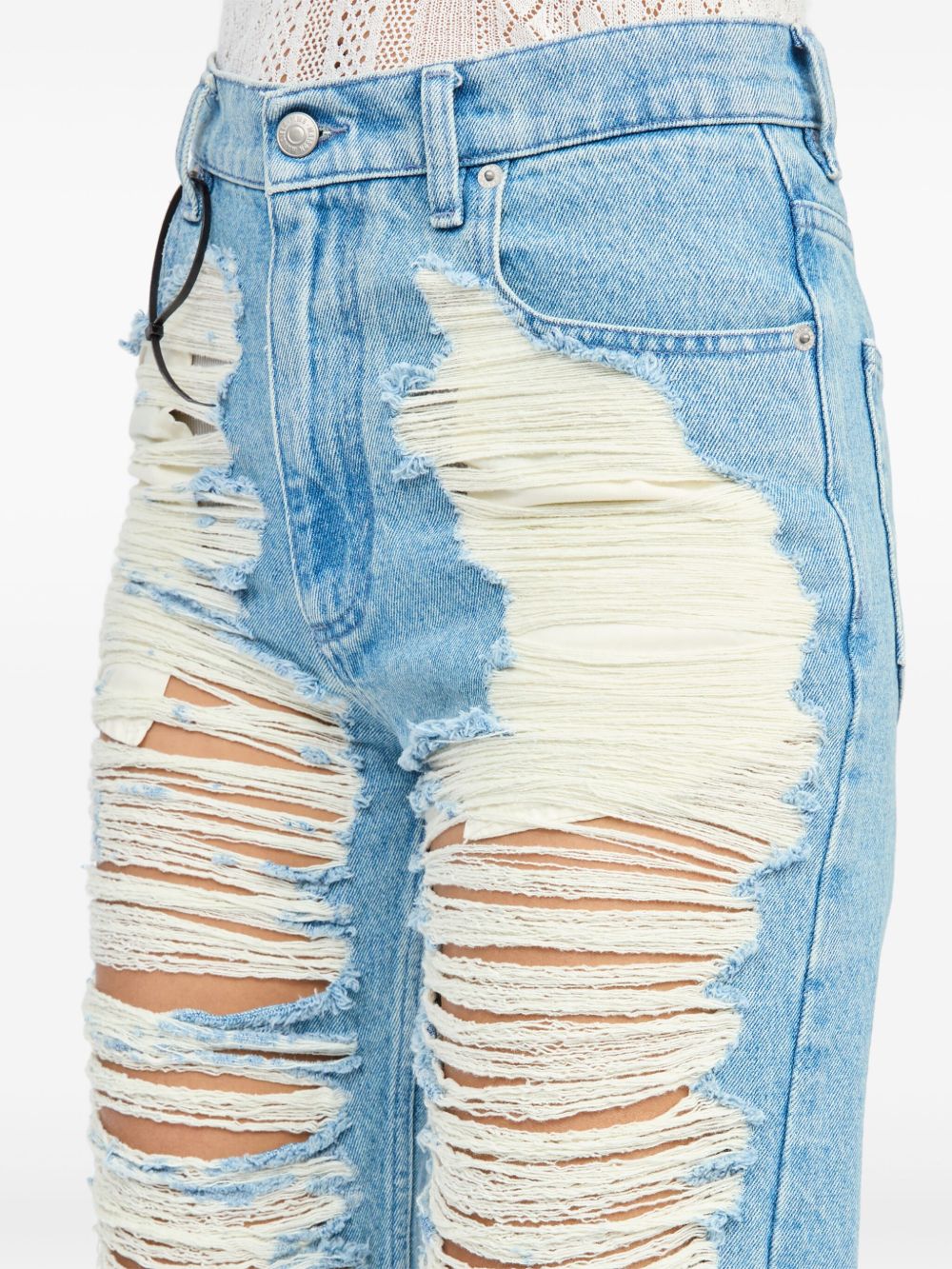 MM6 Maison Margiela Clear Blue Classic Straight-Leg Denim Jeans Clear Blue