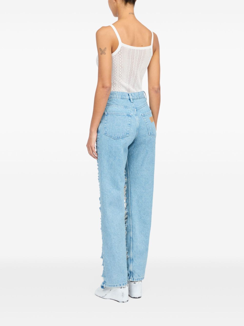 MM6 Maison Margiela Clear Blue Classic Straight-Leg Denim Jeans Clear Blue