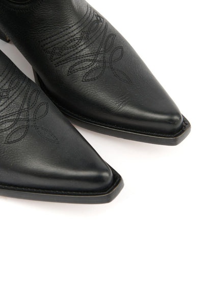 MM6 Maison Margiela Pointed-Toe Florence Leather Boots Black