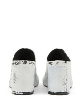 MM6 Maison Margiela Asymmetric Toe Leather Wedge Heel Sandals White