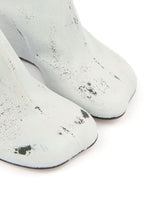 MM6 Maison Margiela Asymmetric Toe Leather Wedge Heel Sandals White