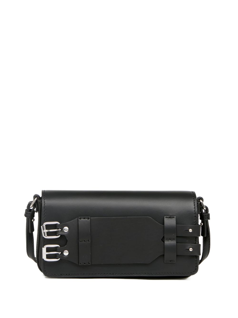 MM6 Maison Margiela Small Foldover Leather Shoulder Bag Black