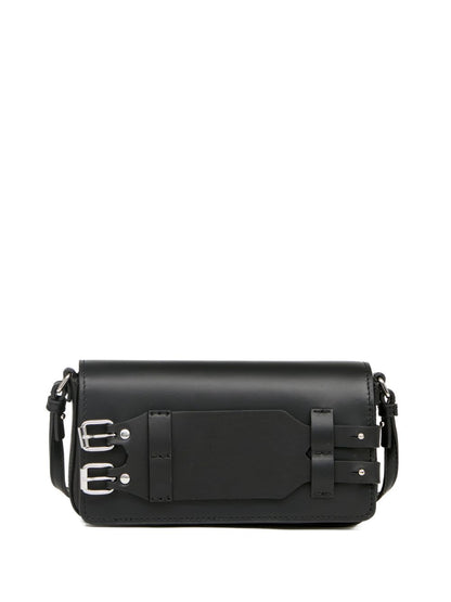 MM6 Maison Margiela Small Foldover Leather Shoulder Bag Black