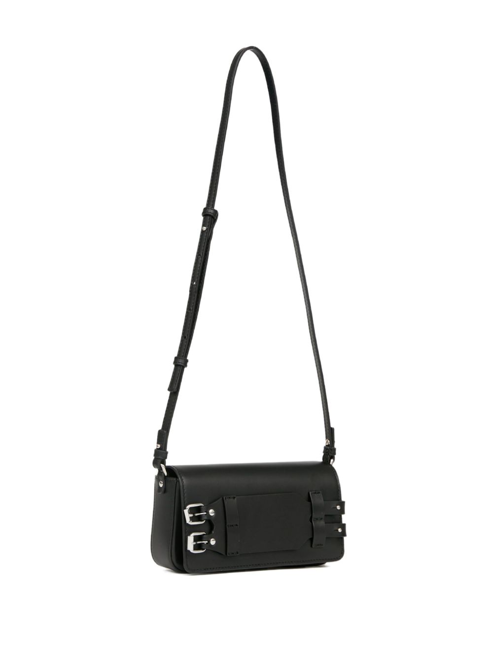 MM6 Maison Margiela Small Foldover Leather Shoulder Bag Black