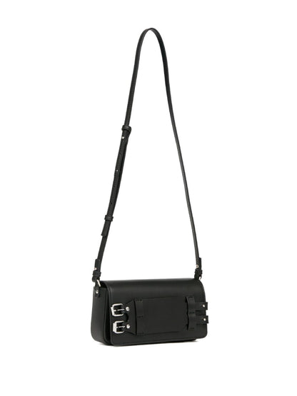 MM6 Maison Margiela Small Foldover Leather Shoulder Bag Black
