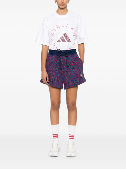 Adidas By Stella McCartney Cotton Drawstring Shorts Purple