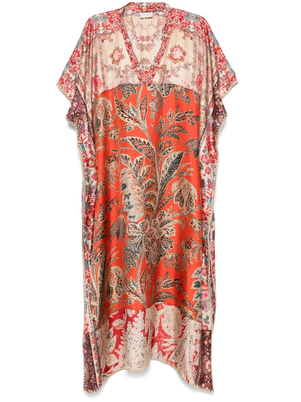 Pierre Louis Mascia Printed Silk Kaftan Red