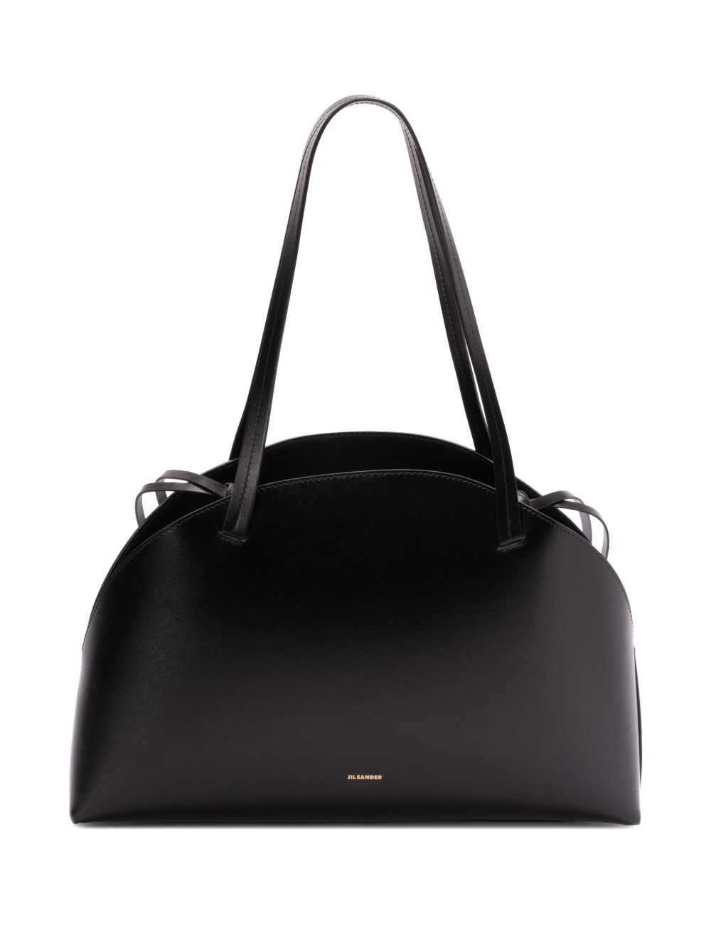 Jil Sander Leather Curve Medium Tote Bag Black