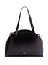 Jil Sander Leather Curve Medium Tote Bag Black