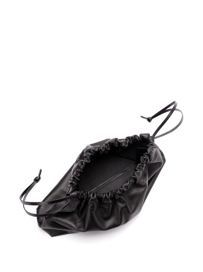 Jil Sander Leather Curve Medium Tote Bag Black