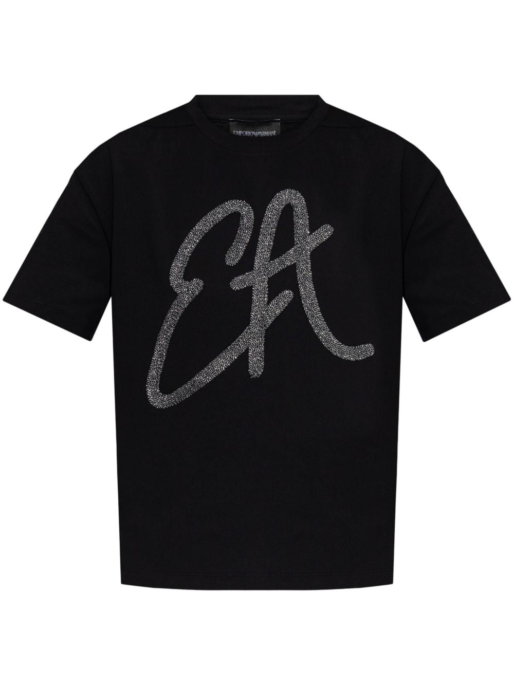 Emporio Armani Oversized Lurex Logo T-shirt Black