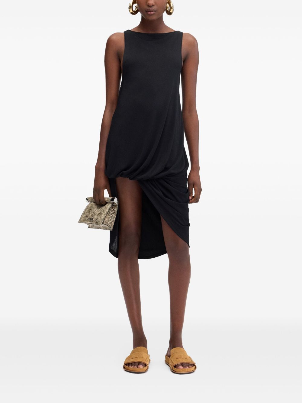 Jacquemus Peplo Asymmetric Mini Dress Black