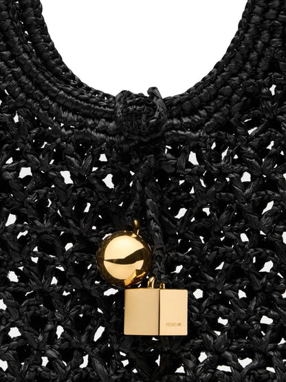 JACQUEMUS The Small Square Spiaggia Handbag Black