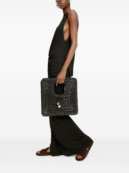 JACQUEMUS The Small Square Spiaggia Handbag Black