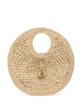 JACQUEMUS The Small Round Spiaggia Rafia Handbag Beige