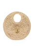 JACQUEMUS The Small Round Spiaggia Rafia Handbag Beige