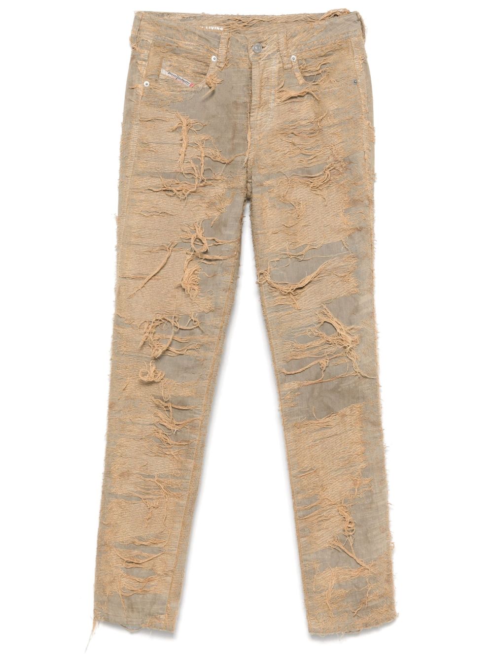 Diesel 1992-D Slim Distressed Skinny Jeans Beige