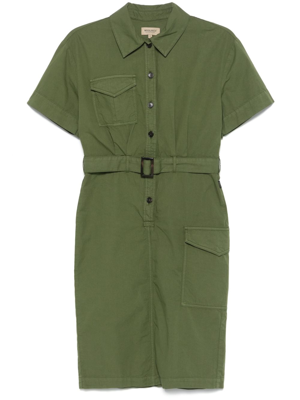 Woolrich Belted Midi Dress Green