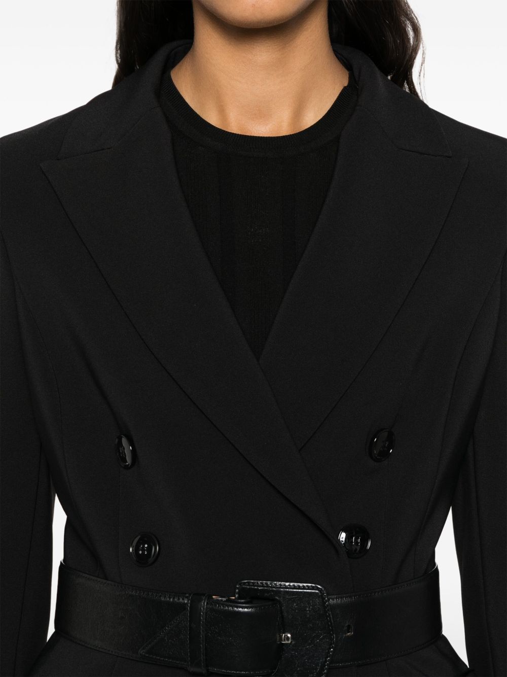Elisabetta Franchi Double-Breasted Tailored Blazer Black