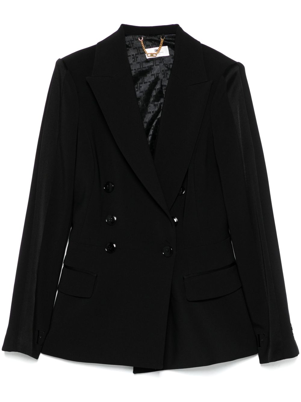 Elisabetta Franchi Double-Breasted Tailored Blazer Black
