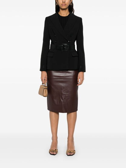 Elisabetta Franchi Double-Breasted Tailored Blazer Black