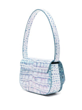 Diesel 1DR Foldover Leather Shoulder Bag Clear Blue