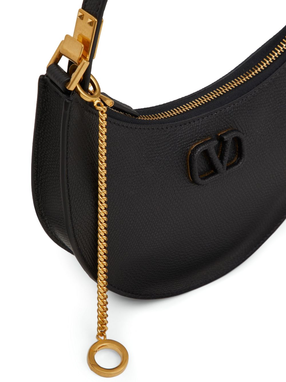 Valentino Garavani VLogo Signature Mini Hobo Clutch Bag Black