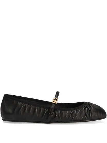 Dolce &amp; Gabbana Nappa Leather Ballet Flats Black