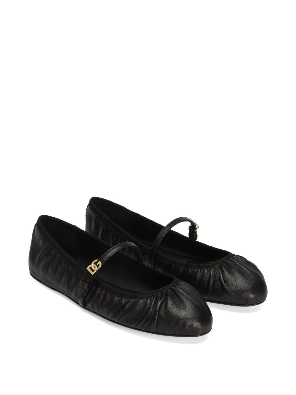 Dolce &amp; Gabbana Nappa Leather Ballet Flats Black