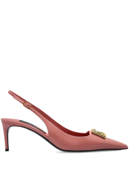 Dolce &amp; Gabbana Polished calfskin slingback Pink