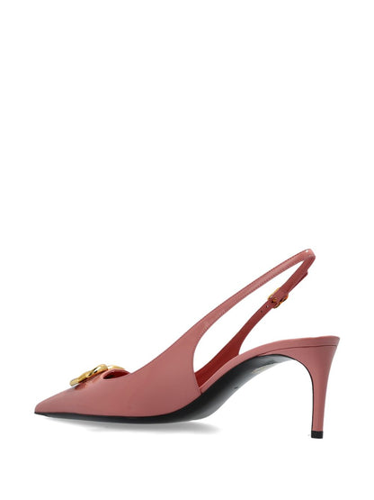 Dolce &amp; Gabbana Polished calfskin slingback Pink