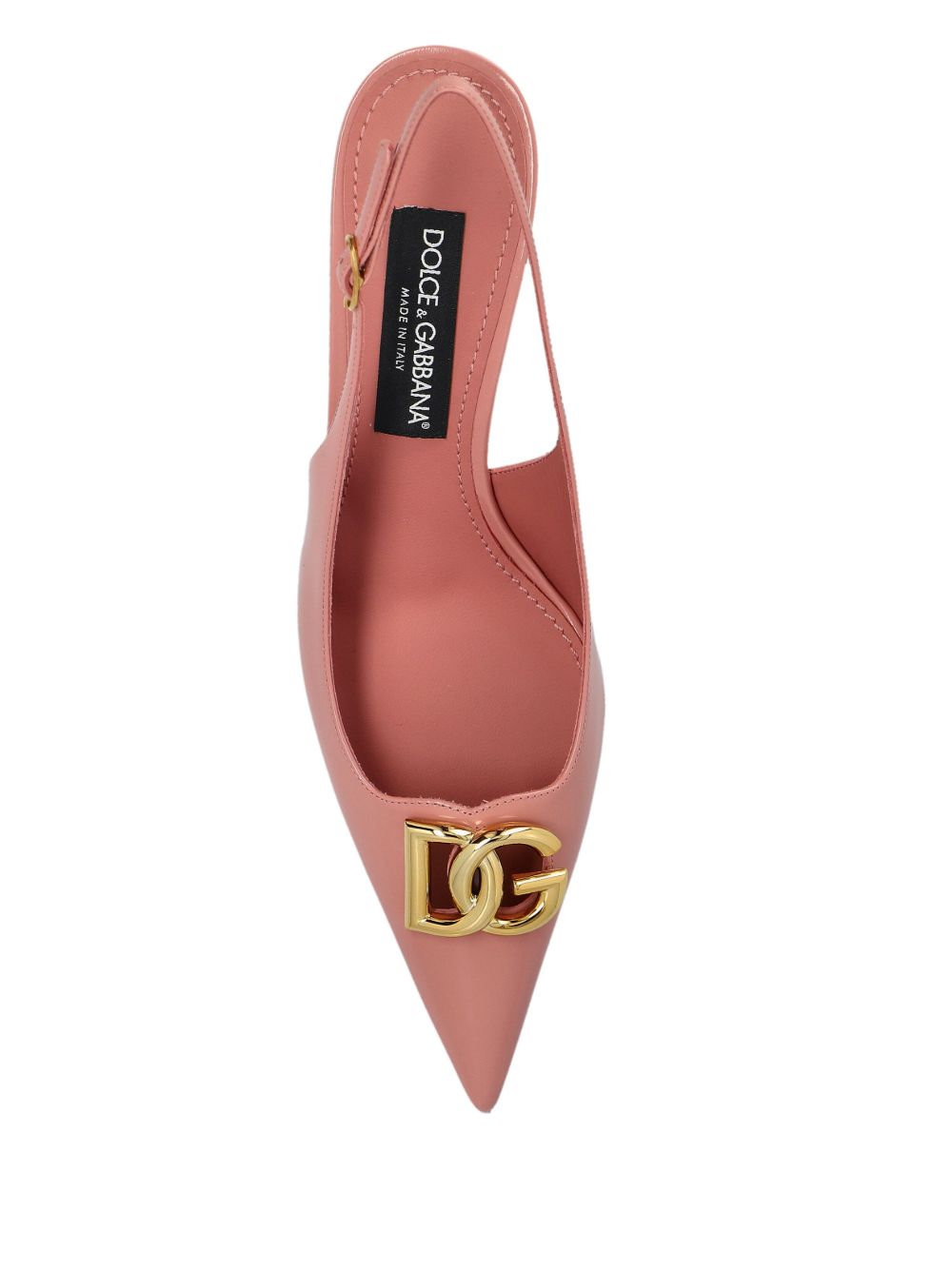 Dolce &amp; Gabbana Polished calfskin slingback Pink