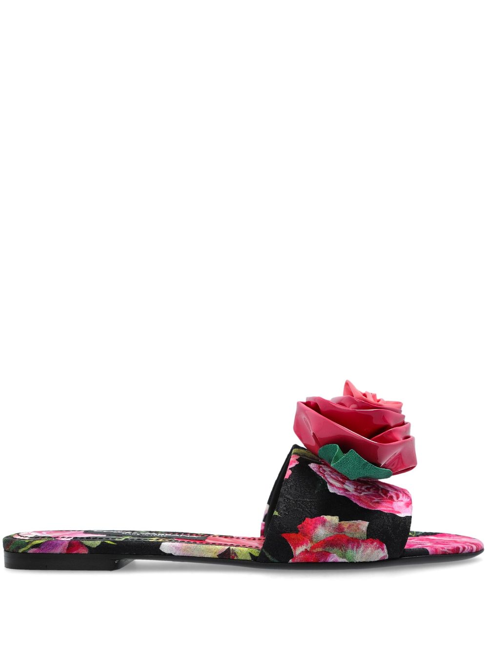 Dolce &amp; Gabbana Printed brocade sliders Black