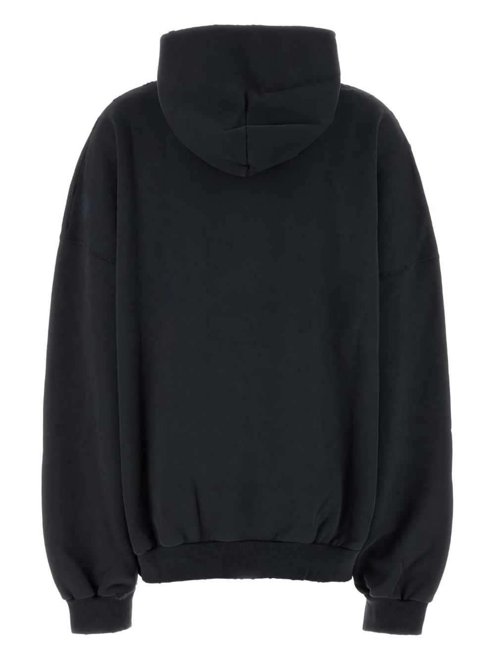 Balenciaga Printed Cotton Hooded Sweatshirt Black