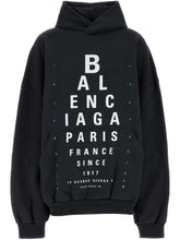Balenciaga Printed Cotton Hooded Sweatshirt Black