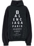 Balenciaga Printed Cotton Hooded Sweatshirt Black
