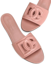 Dolce & Gabbana DG Logo Leather slides Pink