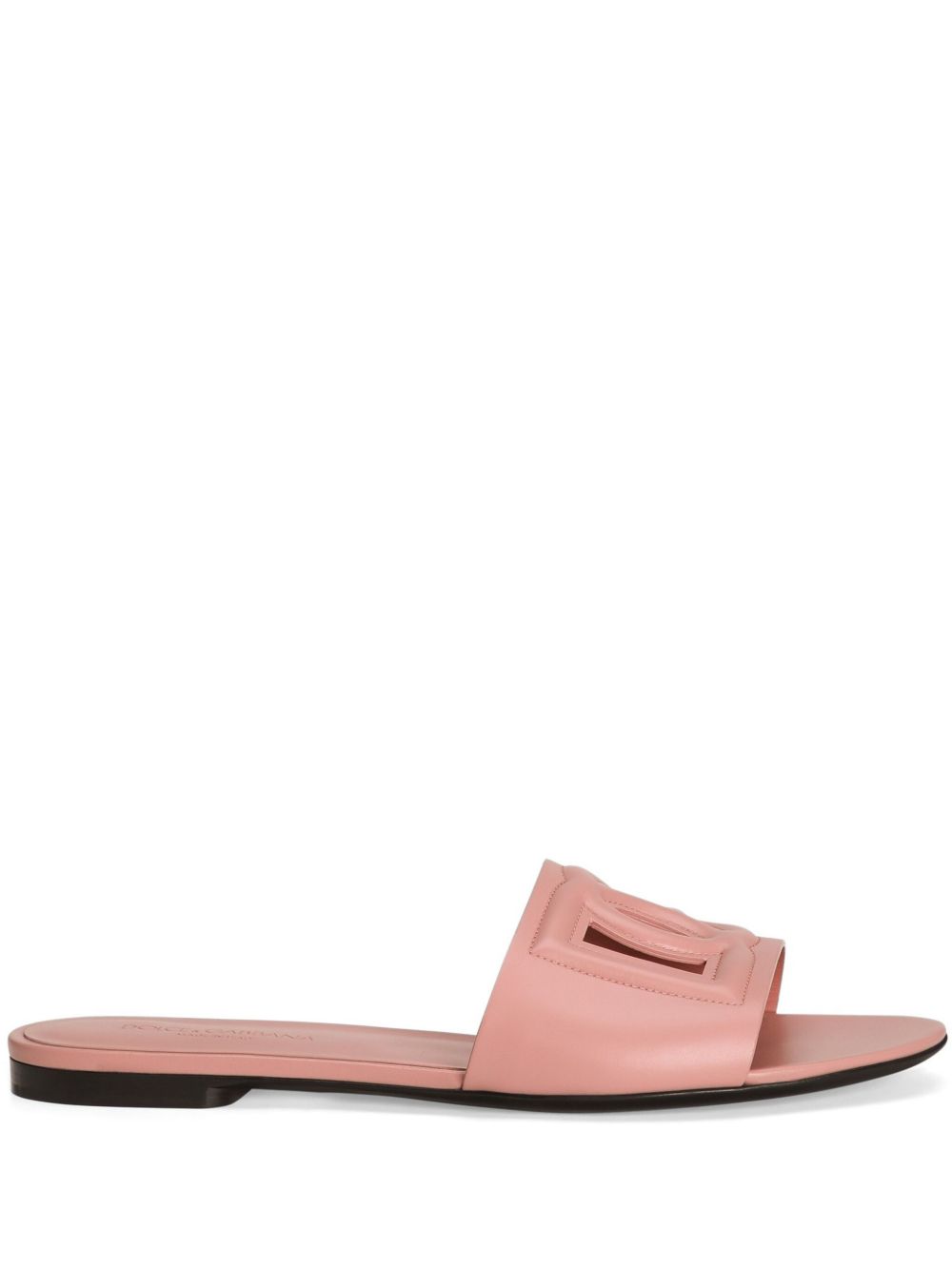 Dolce &amp; Gabbana DG Logo Leather slides Pink