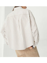 Brunello Cucinelli Striped Cotton Twill Shirt White