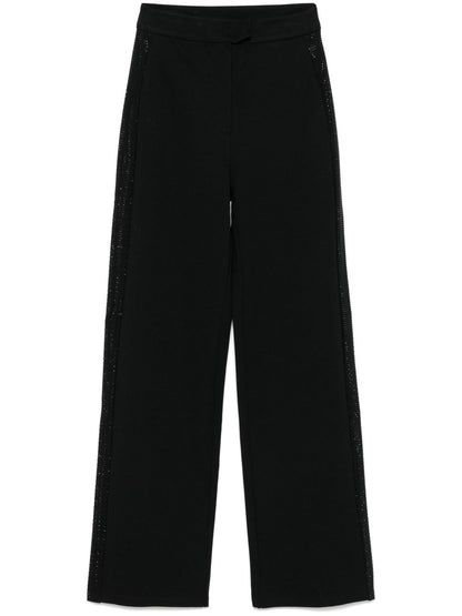 Emporio Armani jersey trousers with bands and micro studs