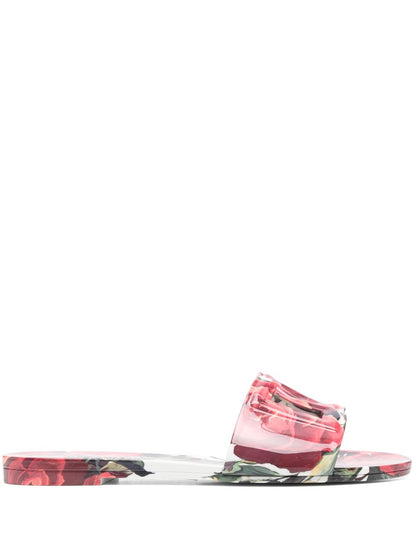 Dolce &amp; Gabbana Rubber Beachwear Sliders Floral