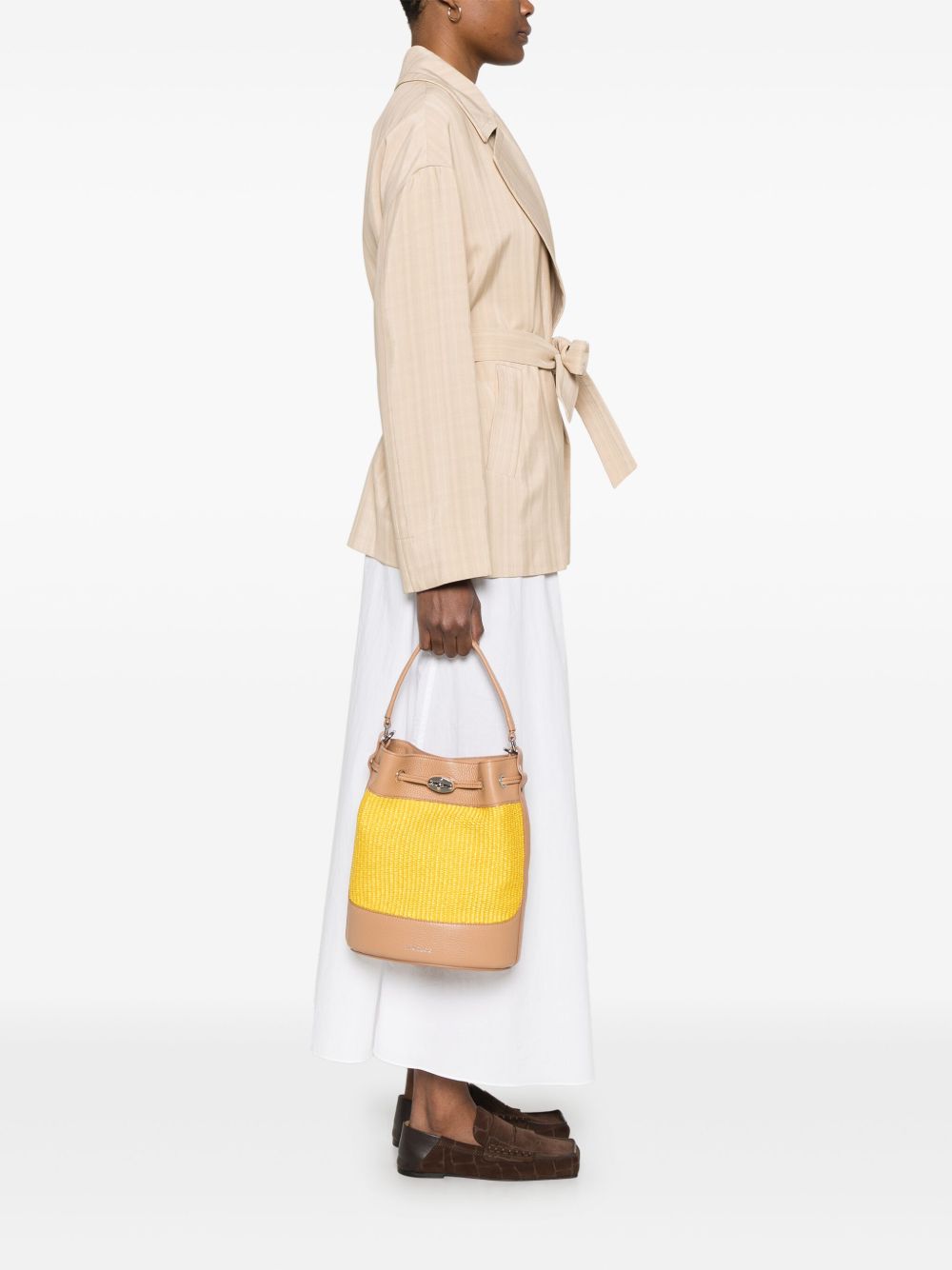 Zanellato Monda Vimini Small Bucket Bag Yellow