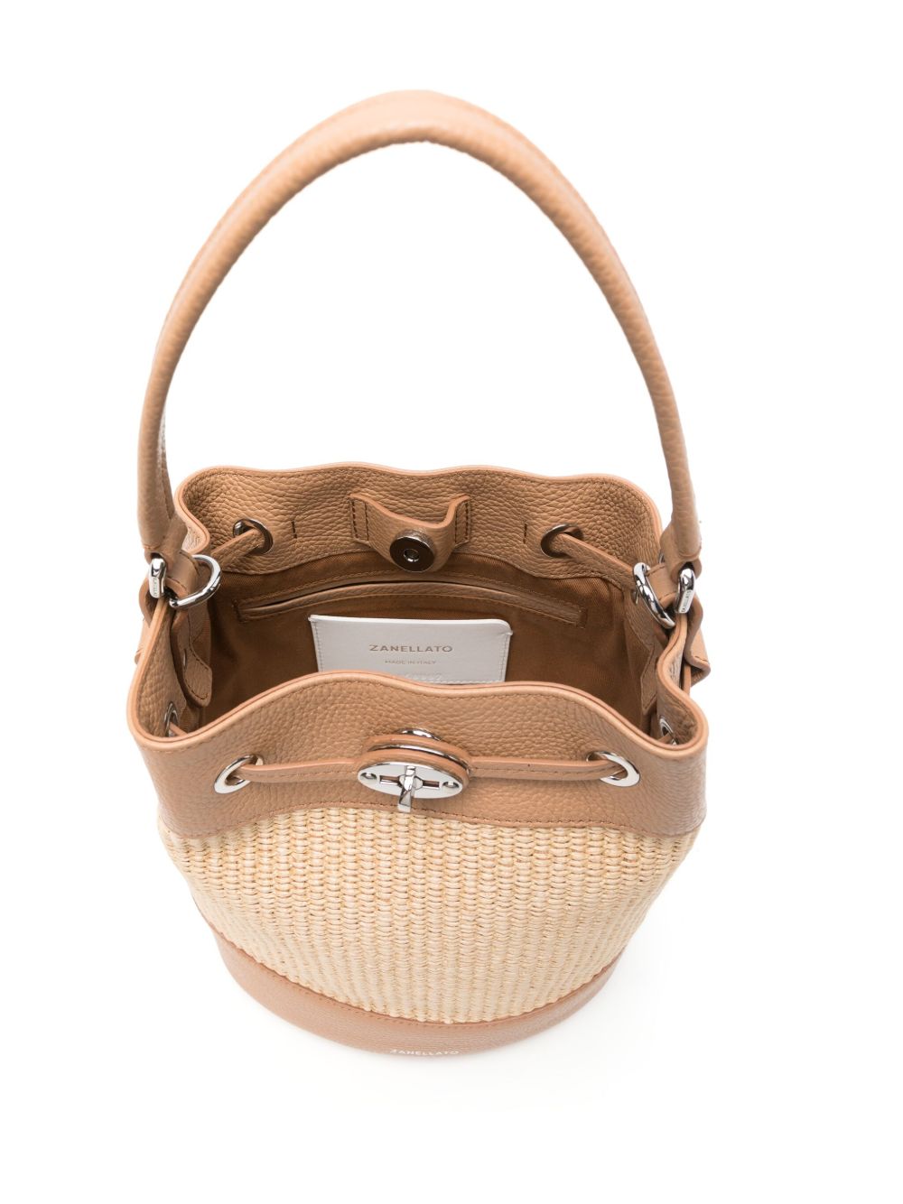 Zanellato Monda Vimini Small Bucket Bag Light Beige