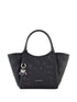 Emporio Armani Braided Tote Bag with logo jewel Black