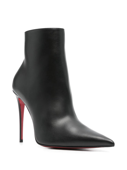 Christian Louboutin So Kate 100mm Black Leather Stiletto Ankle Boots Black