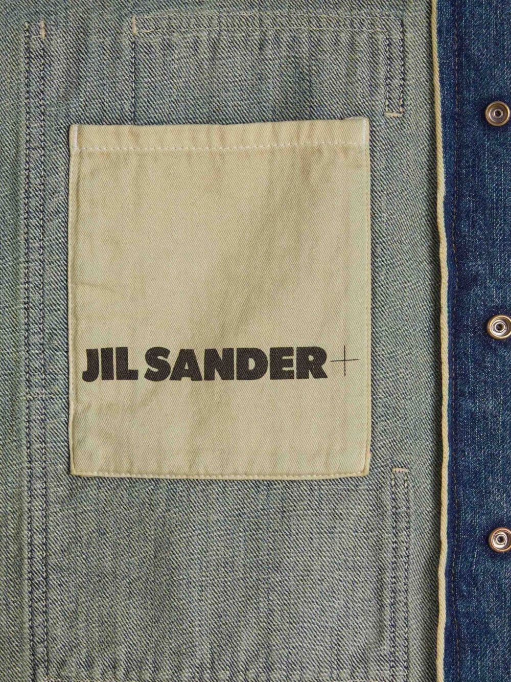 Jil Sander Plus Denim Cotton Cropped Shirt Blue