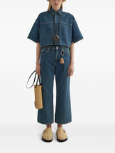 Jil Sander Plus Denim Cotton Cropped Shirt Blue
